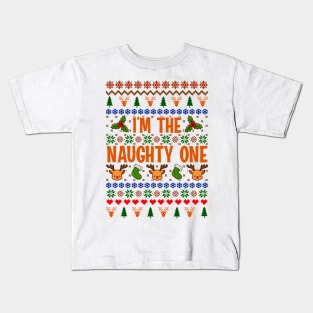 Nice and Naughty Ugly Christmas Matching Sweatshirts Kids T-Shirt